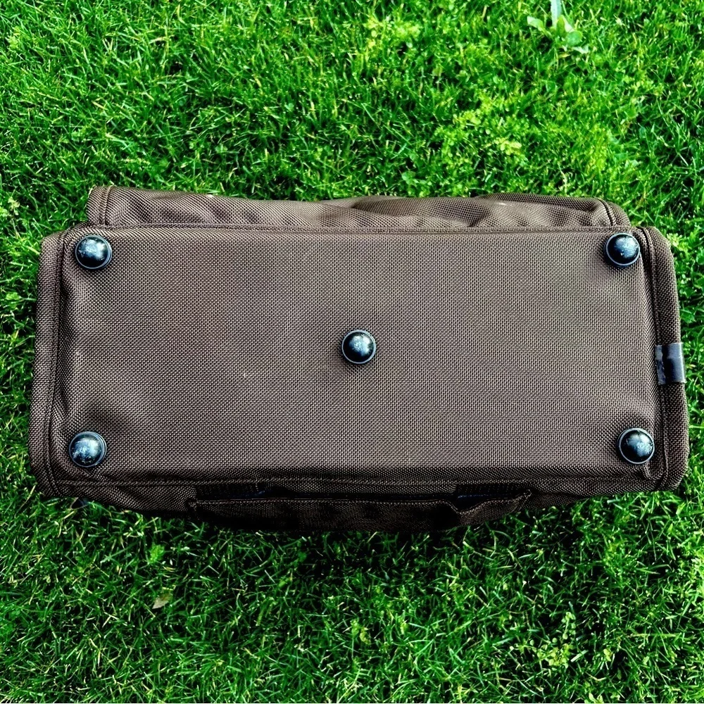 TUMI Canvas and Leather Carryon Duffle Travel Bag Chocolate Brown | Made in USA